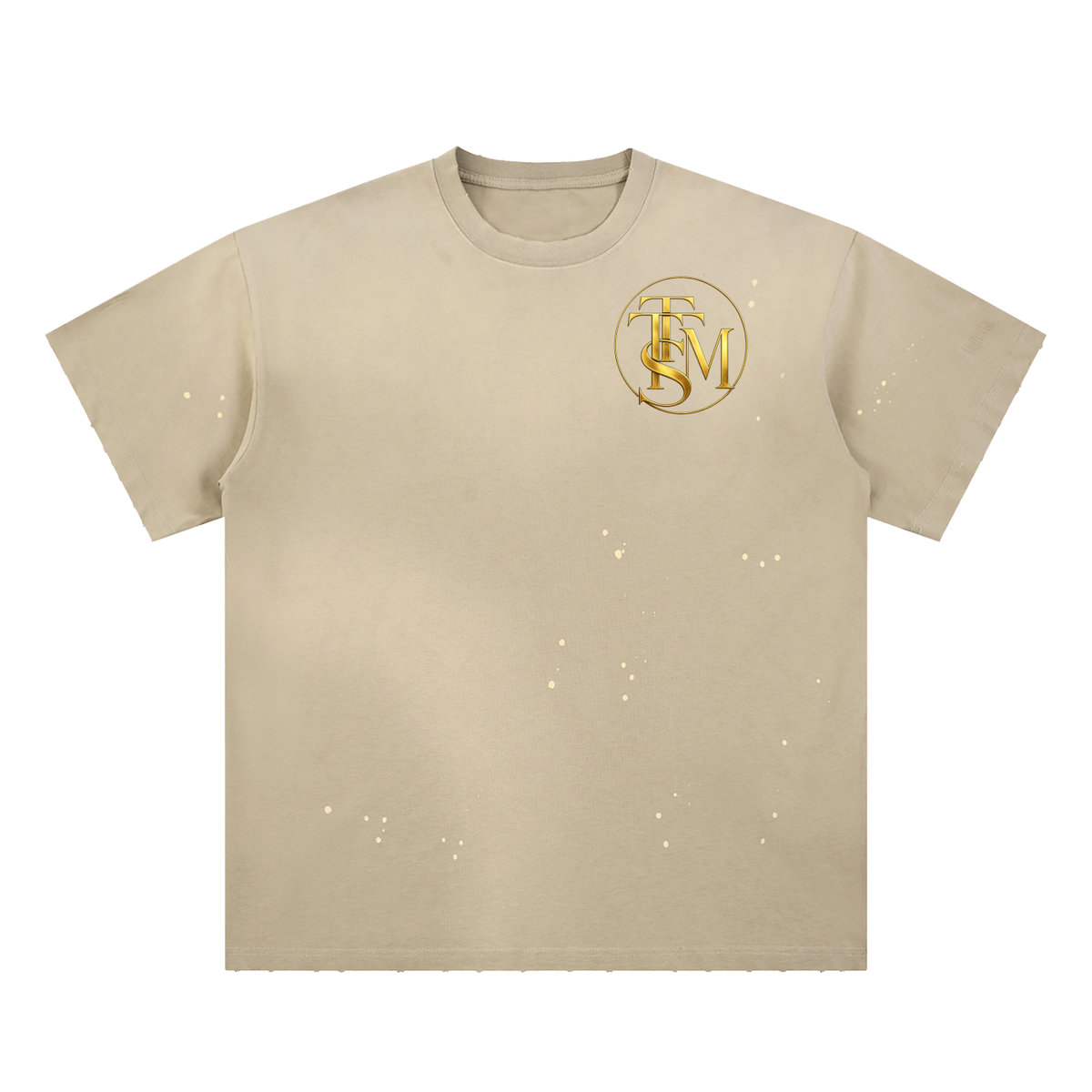 EARNED. NEVER GIVEN. Hand-Frayed Sunfade Paint Splatter T-Shirt