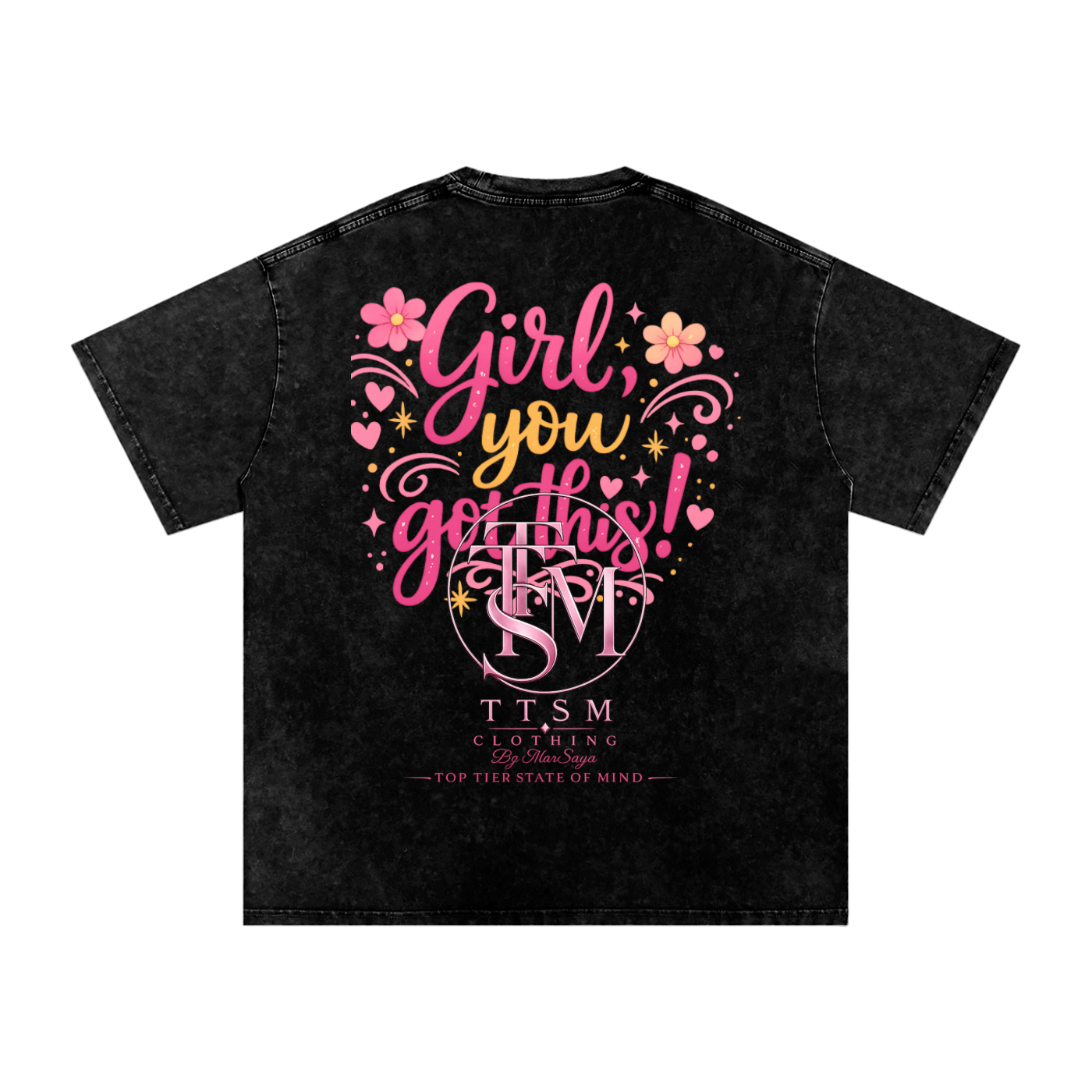 GIRL, YOU GOT THIS! Snow Washed Oversized Cotton T-Shirt