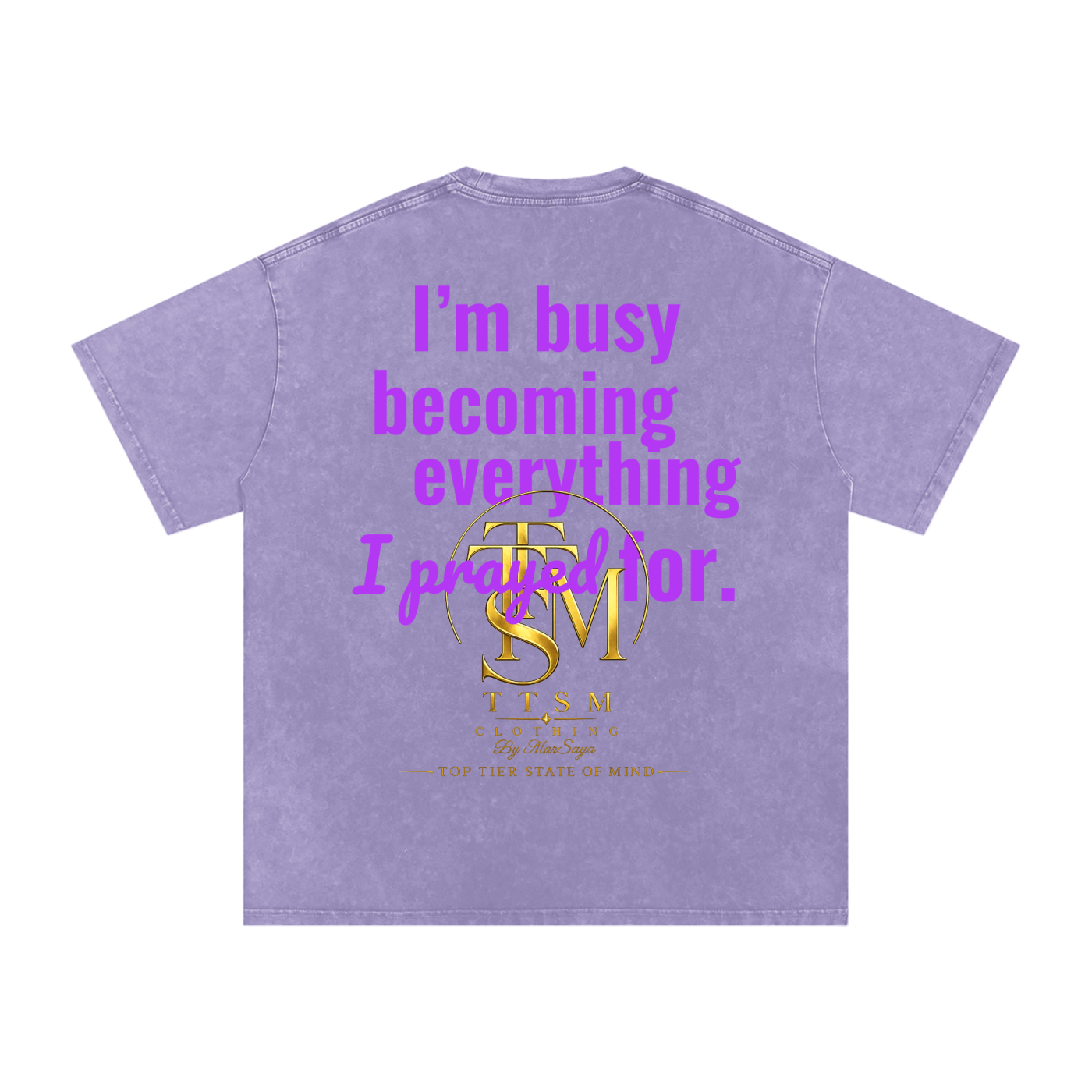 I’M BUSY BECOMING Snow Washed Oversized Cotton T-Shirt