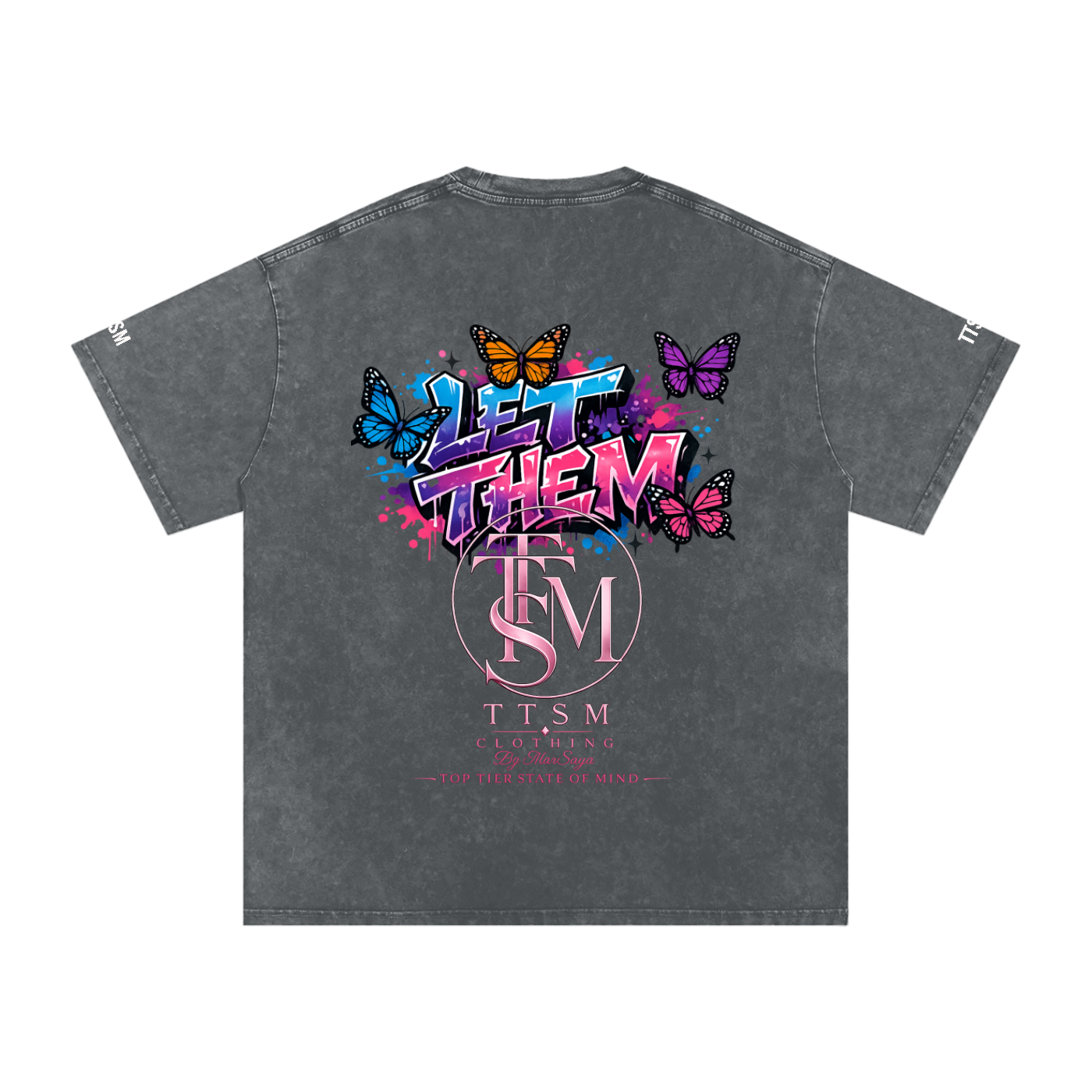 LET THEM Snow Washed Oversized Cotton T-Shirt
