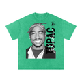 TUPAC Snow Washed Oversized Cotton T-Shirt