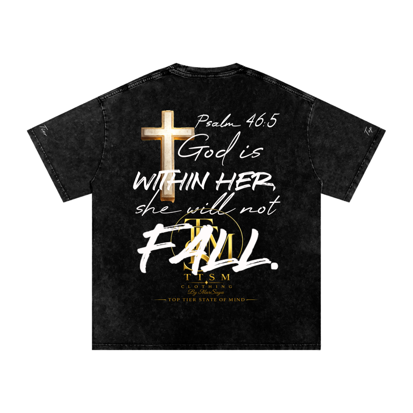 GOD IS WITHIN HER. Snow Washed Oversized Cotton T-Shirt