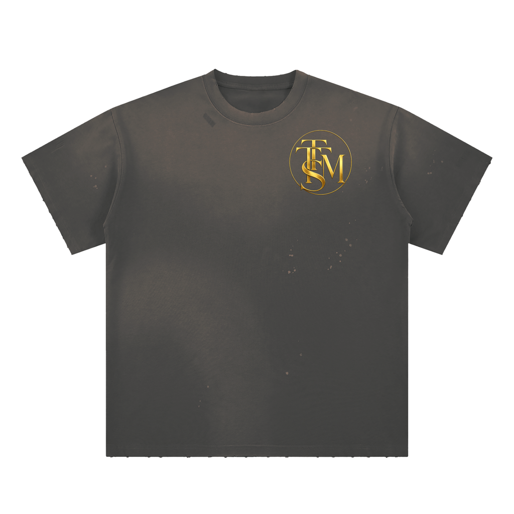 EARNED. NEVER GIVEN. Hand-Frayed Sunfade Paint Splatter T-Shirt