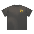 EARNED. NEVER GIVEN. Hand-Frayed Sunfade Paint Splatter T-Shirt