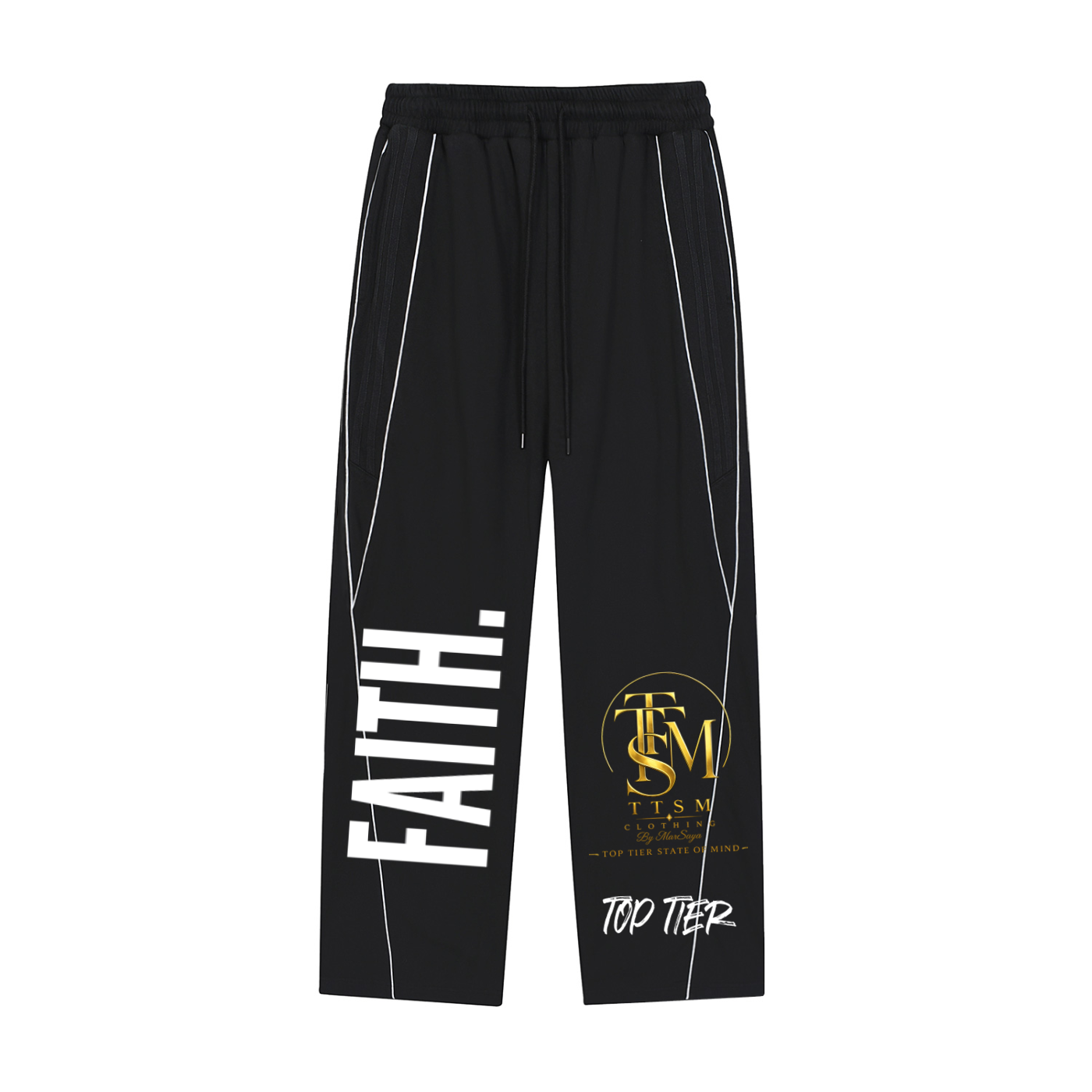 FAITH. GRIND. Reflection Striped Straight-Leg Sweatpants